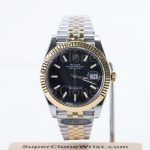 Rolex Datejust 126333 Two-Tone Yellow Gold Black Dial Fluted Bezel Jubilee Bracelet 41mm Replica Watches - 1