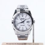 Rolex Datejust 126300 Steel White Dial Smooth Bezel Steel Oyster Bracelet 41mm Replica Watches - 1