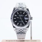 Rolex Datejust 126334 Steel Black Dial Fluted Bezel Jubilee Bracelet 41mm Replica Watches - 1