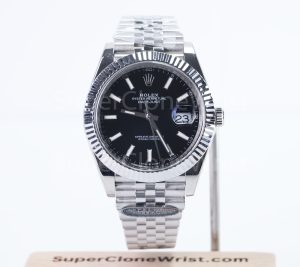 Rolex Datejust 126334 Steel Black Dial Fluted Bezel Jubilee Bracelet 41mm Replica Watches - 1