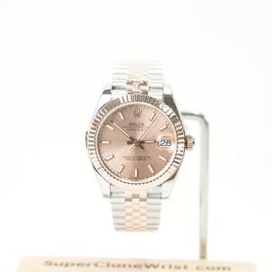 Rolex Datejust Two-Tone Rose Gold Pink Sunray Dial Jubilee Bracelet 31mm Replica Watches - 1