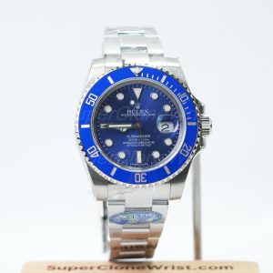 Rolex Submariner Steel Blue Dial Blue Bezel Oyster Bracelet 40mm Replica Watches - 1