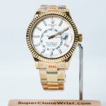 Rolex-Sky-Dweller-336239-White-Dial-Yellow-Gold-42mm Super Clone Watches Replica Watches - 1