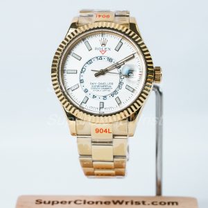 Rolex-Sky-Dweller-336239-White-Dial-Yellow-Gold-42mm Super Clone Watches Replica Watches - 1