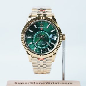 Rolex-Sky-Dweller-326238-Forest-Green-Dial-Yellow-Gold-42mm Super Clone Watches Replica Watches - 1