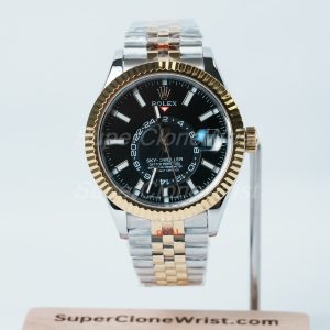 Rolex-Sky-Dweller-326933-Black-Dial-Steel-Gold-42mm Super Clone Watches Replica Watches - 1