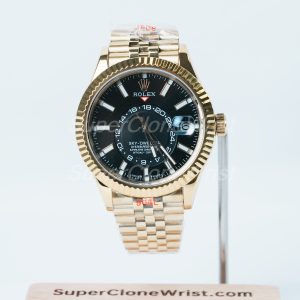 Rolex-Sky-Dweller-326238-Black-Dial-Yellow-Gold-42mm Super Clone Watches Replica Watches - 1