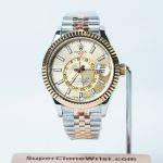 Rolex-Sky-Dweller-326933-Gold-Dial-Steel-Gold-42mm Super Clone Watches Replica Watches - 1