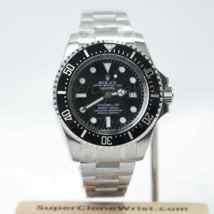Rolex Sea-Dweller Deepsea Steel Black Dial Black Ceramic Bezel Steel Oyster Bracelet 44mm Replica Watches - 1