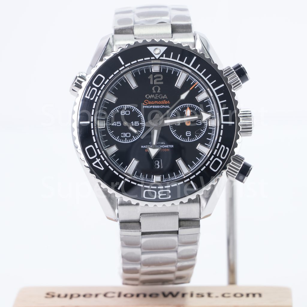Omega Seamaster 215.30.46.51.01.001 Steel Black Dial Black Ceramic Bezel Steel Bracelet 45.5mm Replica Watches - 1