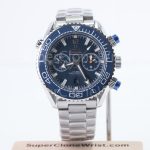 Omega Seamaster Planet Ocean 600M Chronograph Steel Model Blue Dial Blue Ceramic Bezel Steel Bracelet 45.5mm Replica Watches - 1