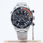 Omega Seamaster 215.30.46.51.01.002 Steel Black Dial Black and Orange Ceramic Bezel Steel Bracelet 45.5mm Replica Watches - 1