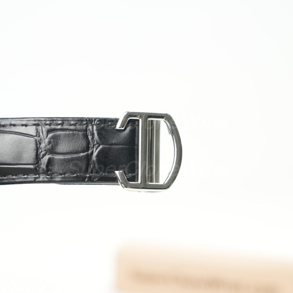 Cartier Drive de Cartier Steel Cushion Case Blue Dial Black Alligator Leather Strap 40mm Replica Watches - 10
