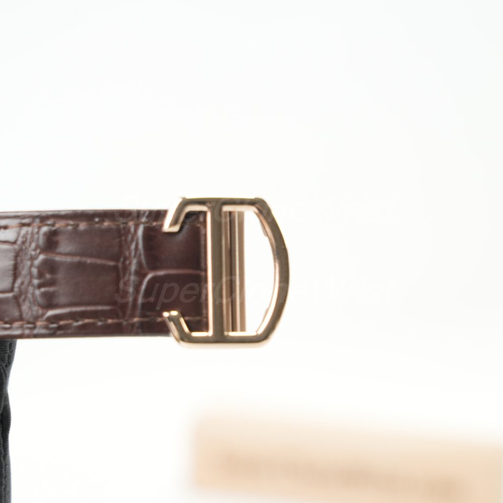 Cartier Drive de Cartier Rose Gold Cushion Case Silver Dial Brown Alligator Leather Strap 40mm Replica Watches - 10