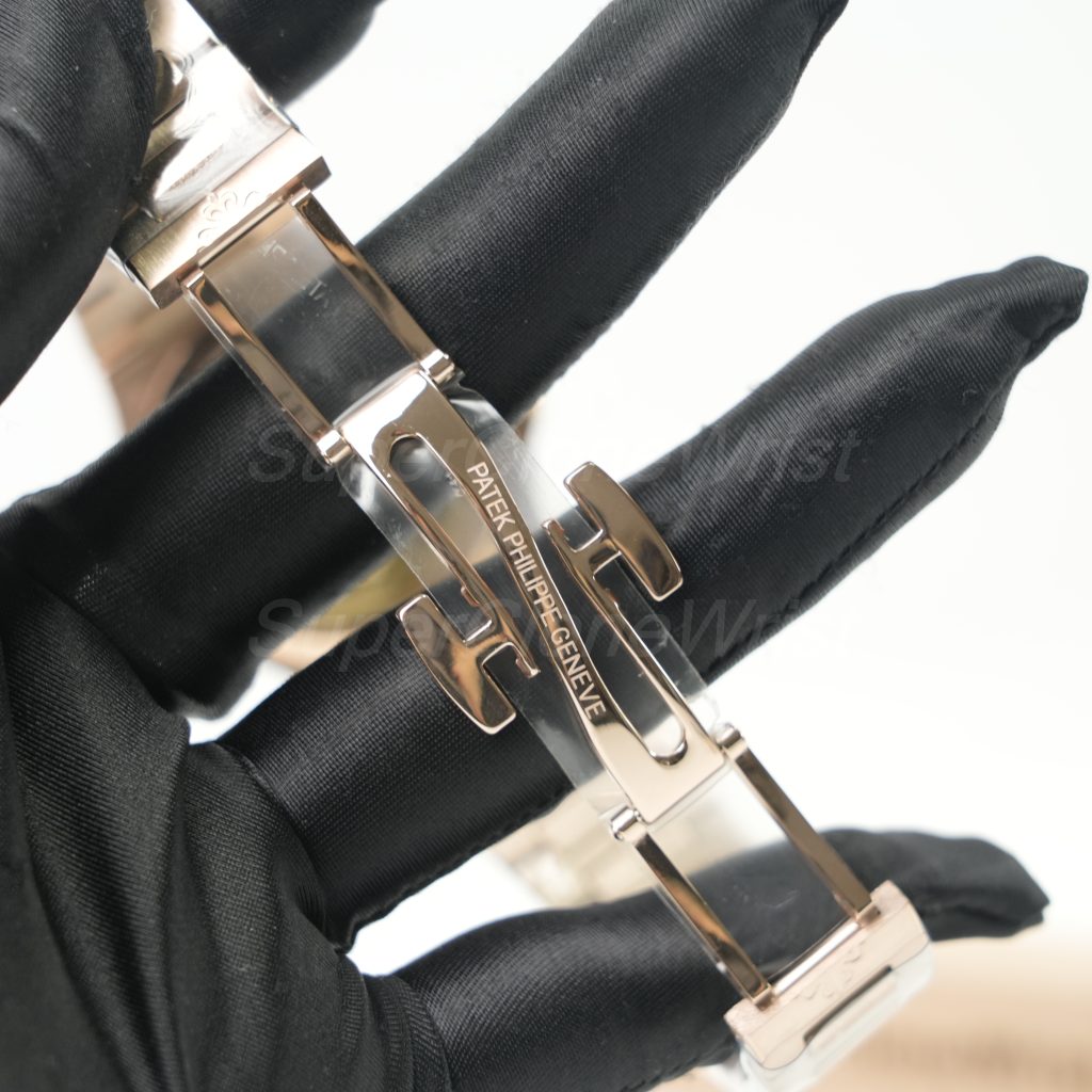 Patek Philippe Nautilus 7118/1200R Rose Gold Golden Brown Opaline Dial Diamond Bezel Rose Gold Bracelet 35mm Replica Watches - 10