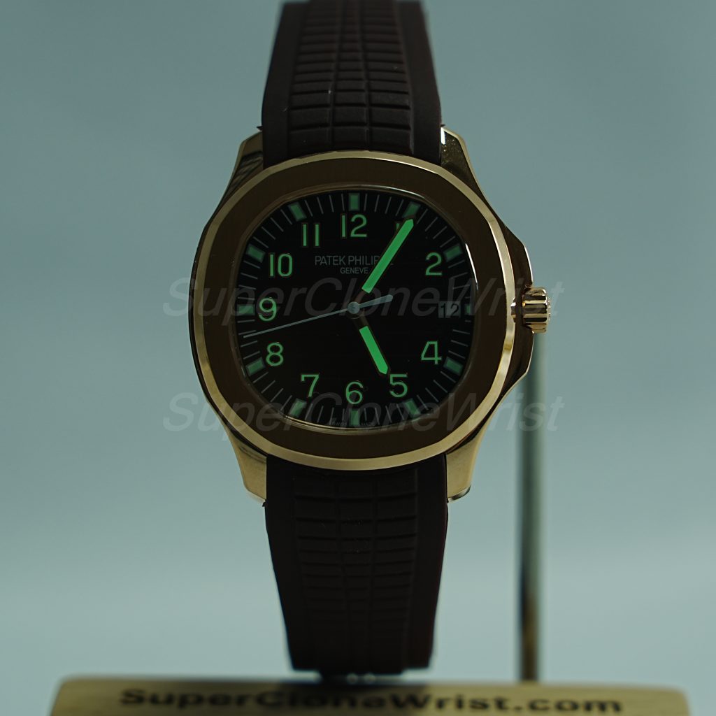 Patek Philippe Aquanaut 5167R Rose Gold Brown Dial Rose Gold Bezel Brown Rubber Strap 40mm Replica Watches - 2