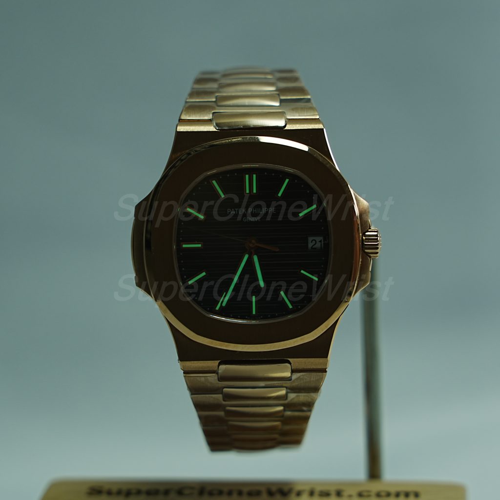Patek-Philippe-Nautilus-5711-Black-Dial-Rose-Gold-40mm 1：1 SuperClone Watch Replica Watches - 2