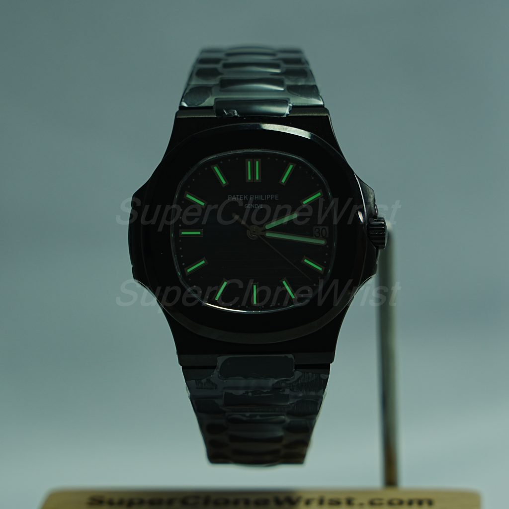 Patek-Philippe-Nautilus-5711-Black-Ceramic-Blue-Dial-40mm 1：1 SuperClone Watch Replica Watches - 2