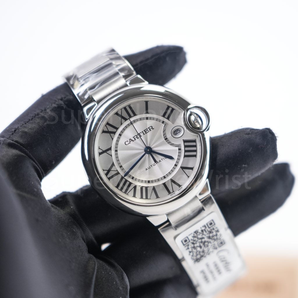 Cartier Ballon Bleu W69012Z4 Steel Silver Dial Steel Bezel Steel Bracelet 42.1mm Replica Watches - 2