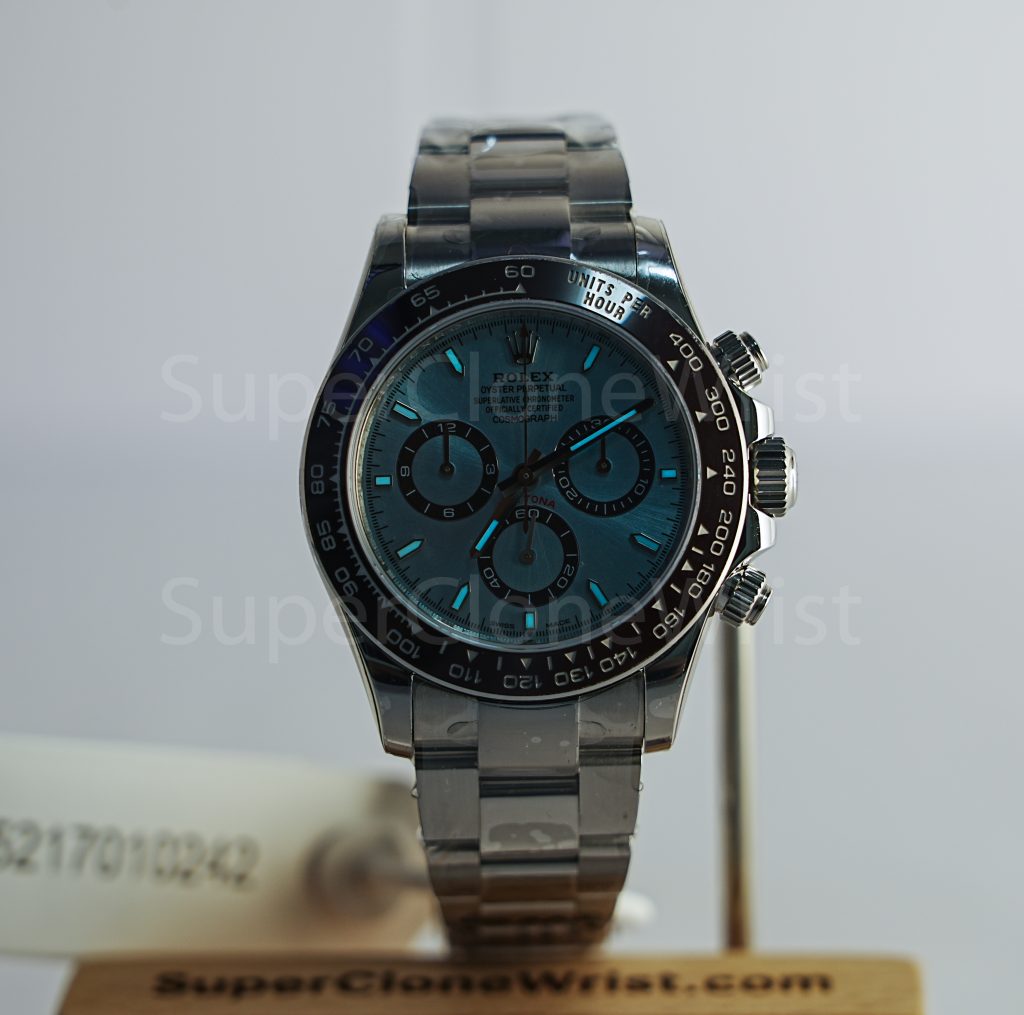Rolex Daytona 126506 Steel Ice Blue Dial Brown Ceramic Bezel Oyster Bracelet 40mm Replica Watches - 2