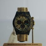 Rolex Daytona DiW "Desert Eagle" Carbon Fiber Beige Dial Carbon Fiber Bezel Beige Fabric Strap 40mm Replica Watches - 2