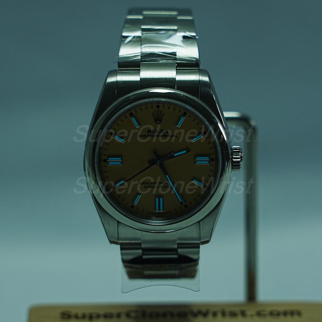 Rolex Oyster Perpetual Steel Light Brown Dial Steel Bezel Steel Oyster Bracelet 36mm Replica Watches - 2