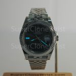 Rolex Datejust 126334 Steel Wimbledon Grey Sunray Roman Dial Fluted Bezel Jubilee Bracelet 41mm Replica Watches - 2