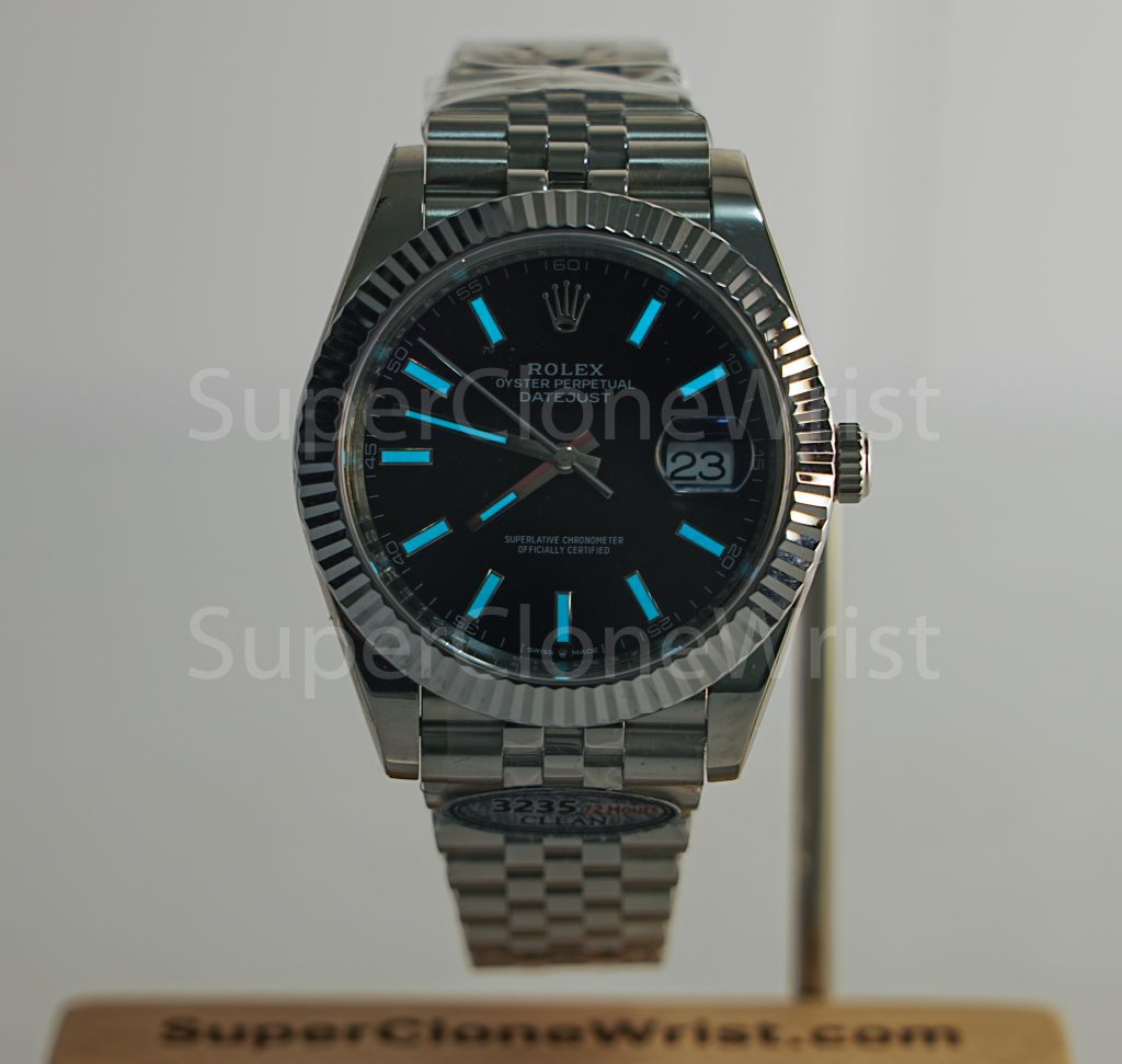 Rolex Datejust 126334 Steel Black Dial Fluted Bezel Jubilee Bracelet 41mm Replica Watches - 2