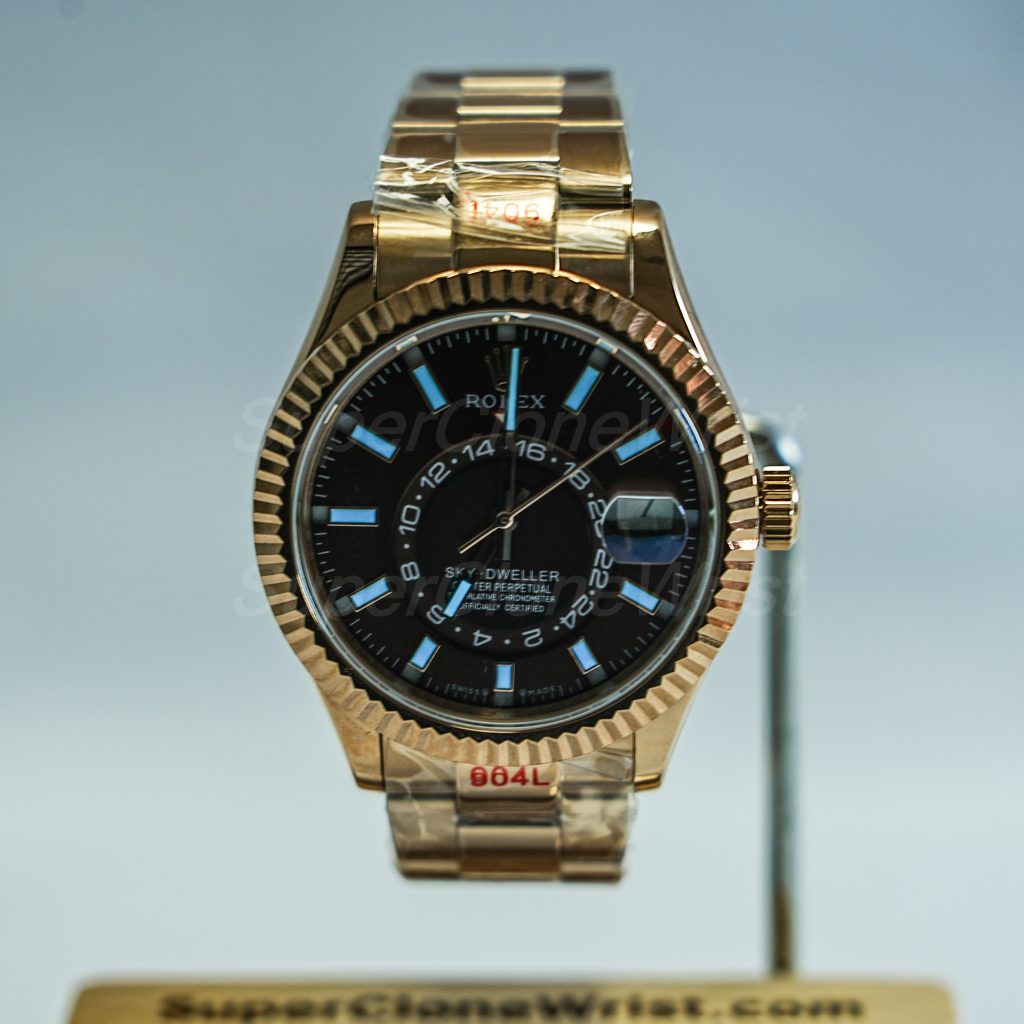 Rolex-Sky-Dweller-326235-Coffee-Dial-Rose-Gold-42mm Super Clone Watches Replica Watches - 2
