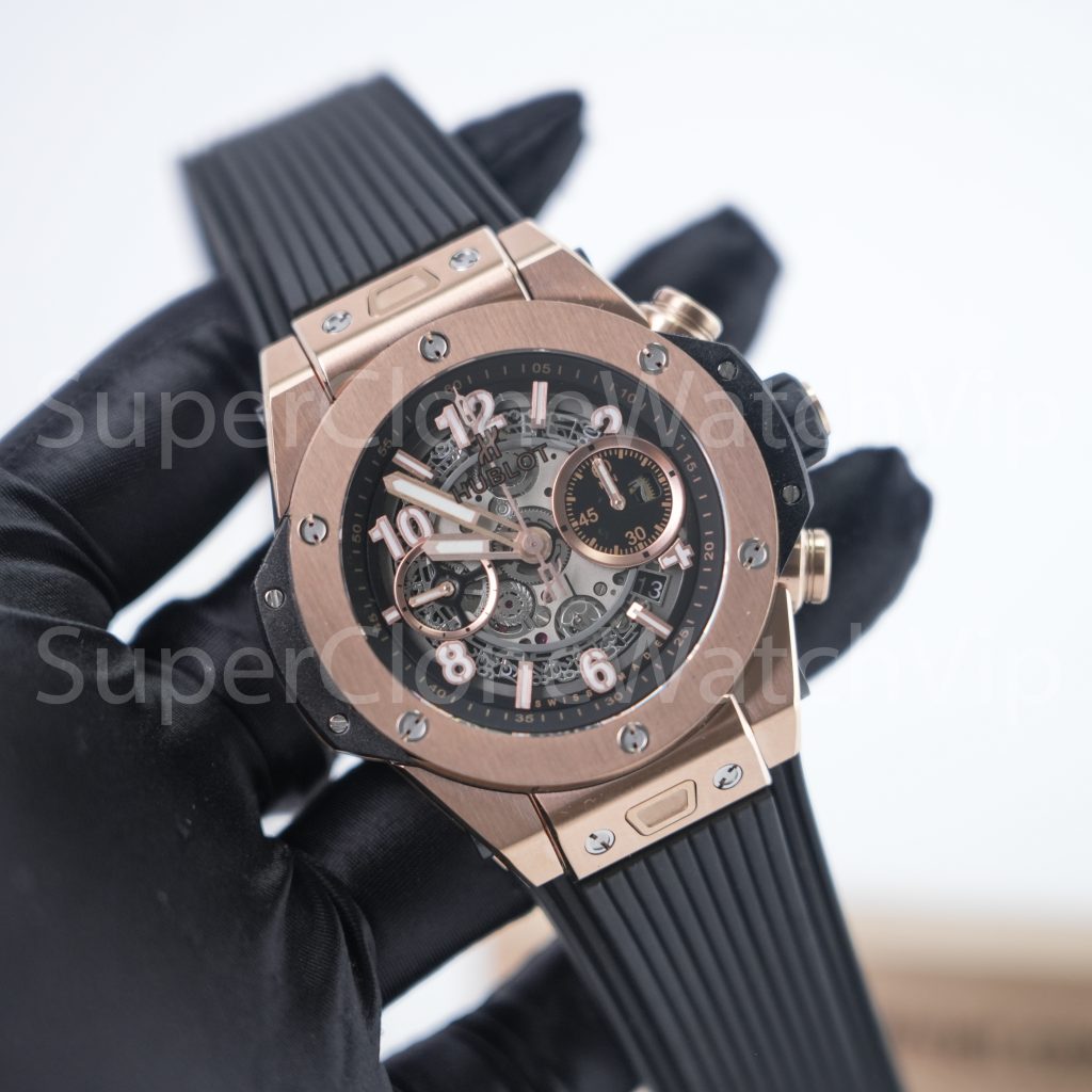 Hublot Big Bang Unico 411.OX.1180.RX King Gold Skeleton Dial 45mm Replica Watches - 3