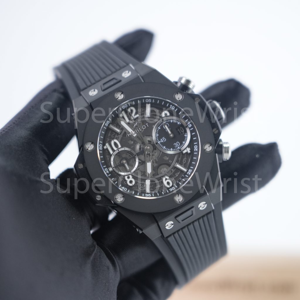 Hublot Big Bang Unico Black Magic 411.CI.1170.RX Black Ceramic Skeleton Dial 45mm Replica Watches - 3