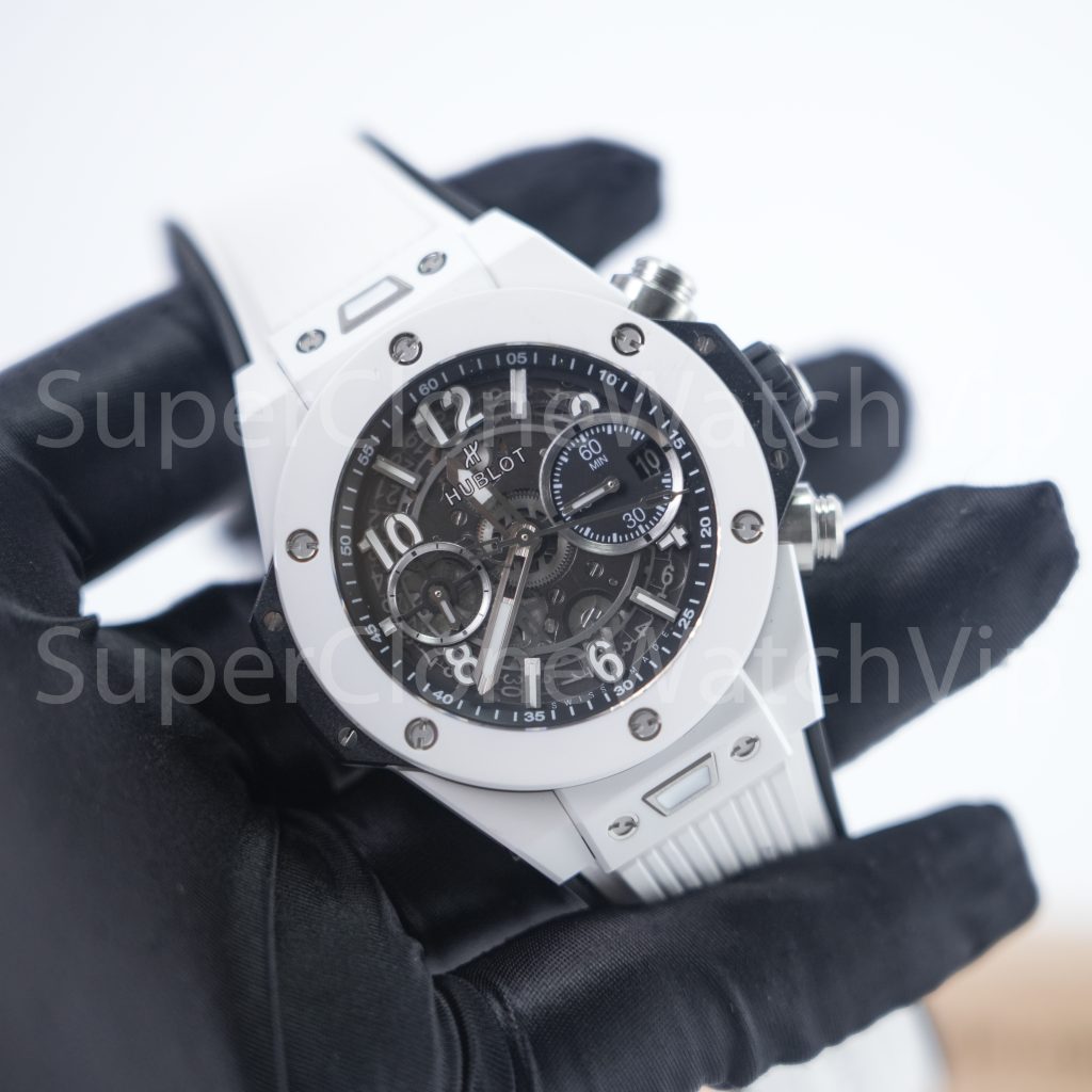 Hublot Big Bang Unico White Ceramic Skeleton Dial 45mm 411.HX.1170.RX Replica Watches - 3