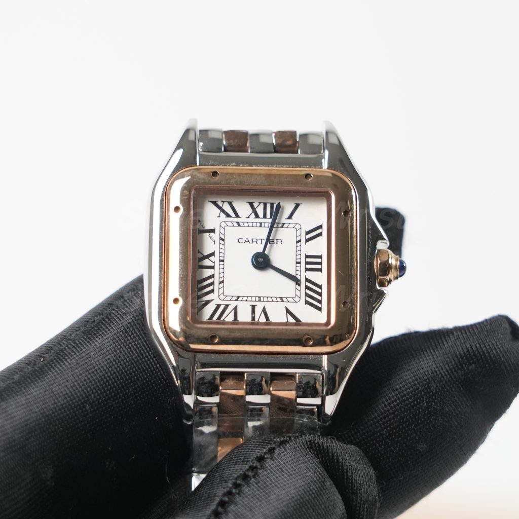 Cartier Panthère Steel Rose Gold White Dial Rose Gold Bezel Steel Rose Gold Bracelet 22x30mm Replica Watches - 3