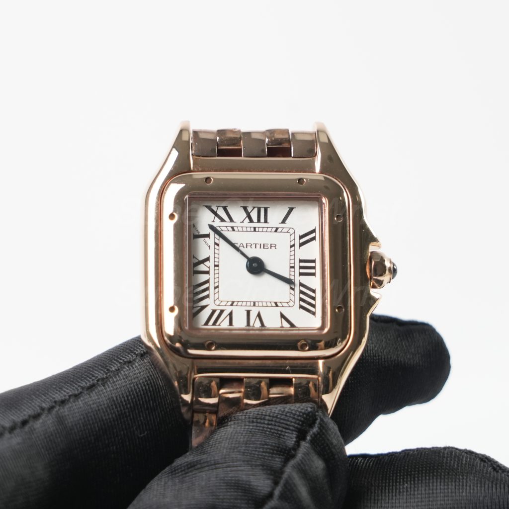 Cartier Panthère Rose Gold White Dial Rose Gold Bezel Rose Gold Bracelet 22x30mm Replica Watches - 3