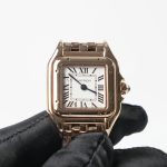 Cartier Panthère Rose Gold White Dial Rose Gold Bezel Rose Gold Bracelet 22x30mm Replica Watches - 3