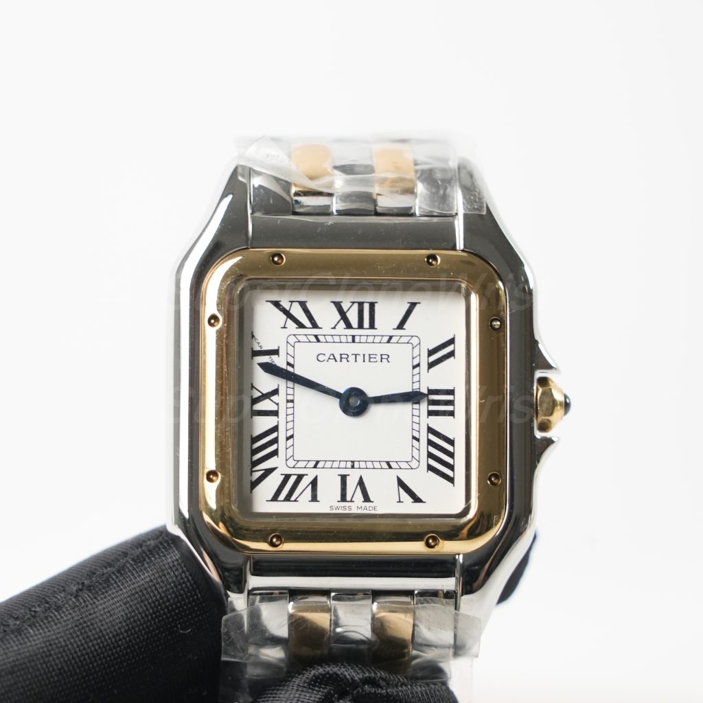 Cartier Panthère Steel Yellow Gold White Dial Yellow Gold Bezel Steel Yellow Gold Bracelet 27x37mm Replica Watches - 3