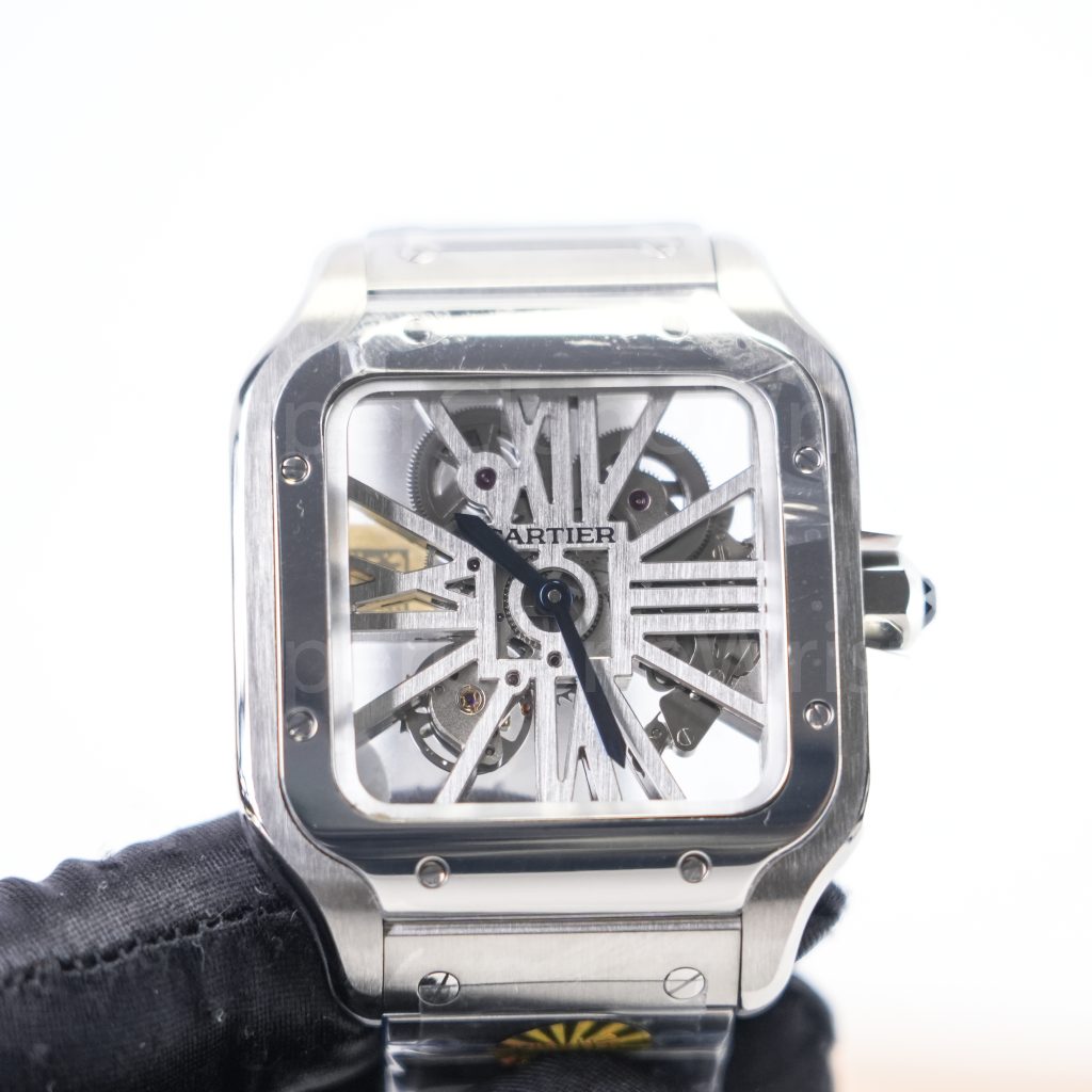 Cartier Santos WHSA0015 Steel Skeleton Dial Steel Bezel Steel Bracelet 39.8mm Replica Watches - 3