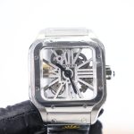 Cartier Santos WHSA0015 Steel Skeleton Dial Steel Bezel Steel Bracelet 39.8mm Replica Watches - 3