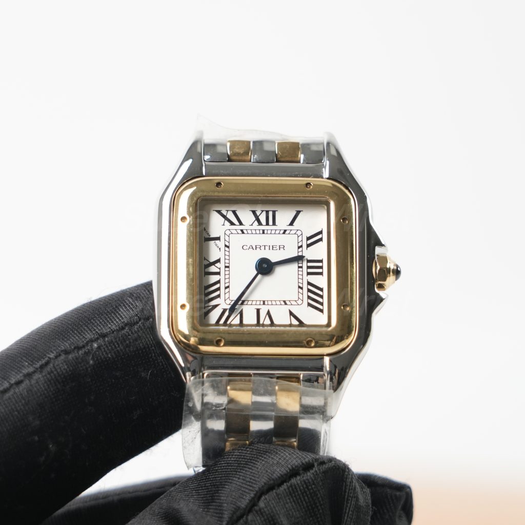 Cartier Panthère Steel and Yellow Gold White Dial Yellow Gold Bezel Steel and Yellow Gold Bracelet 22x30mm Replica Watches - 3