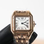Cartier Panthère Rose Gold White Dial Rose Gold Bezel Rose Gold Bracelet 27x37mm Replica Watches - 3