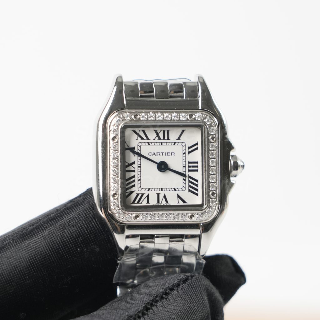 Cartier Panthère Steel White Dial Diamond Bezel Steel Bracelet 22x30mm Replica Watches - 3