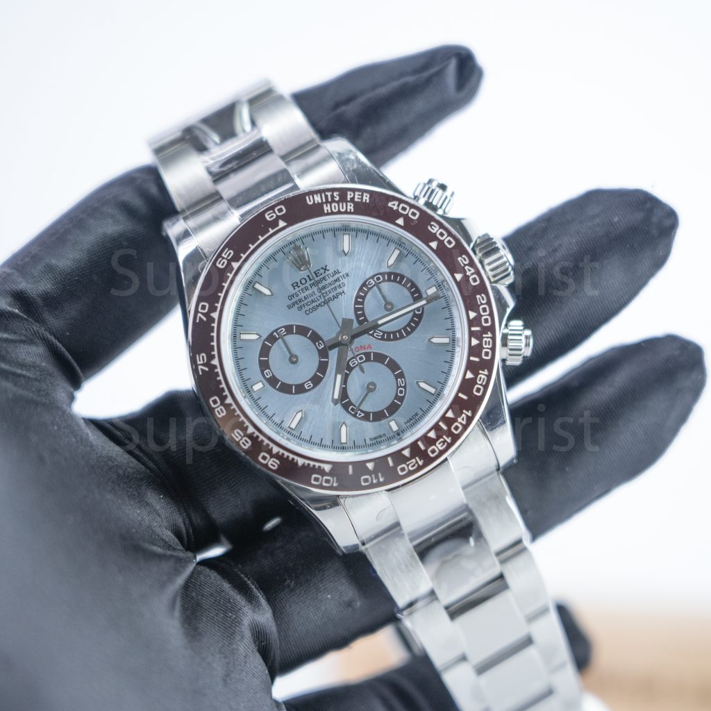 Rolex Daytona 126506 Steel Ice Blue Dial Brown Ceramic Bezel Oyster Bracelet 40mm Replica Watches - 3