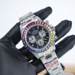 Rolex Daytona 116599RBOW Steel Black Dial Rainbow Bezel Oyster Bracelet 40mm Replica Watches - 3