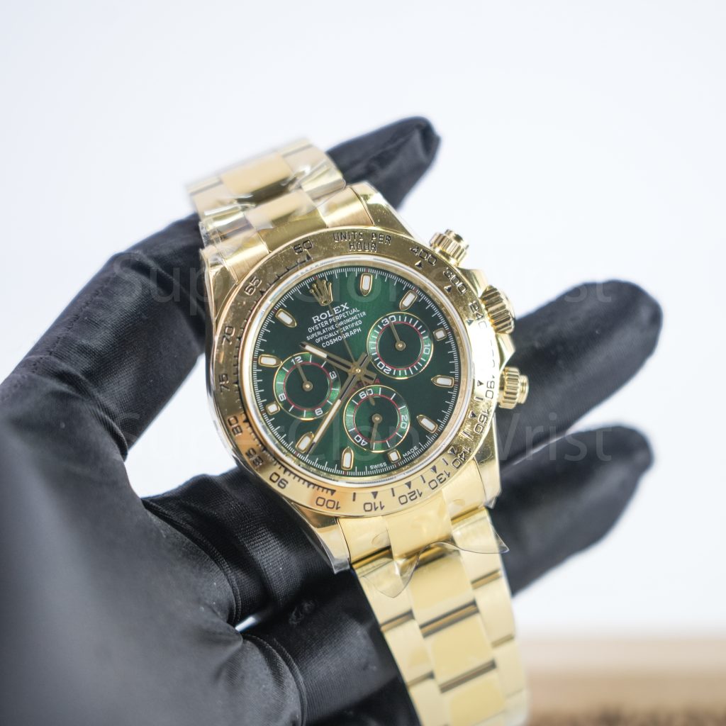 Rolex Cosmograph Daytona 116508 18K Yellow Gold Green Dial 40mm Replica Watches - 3