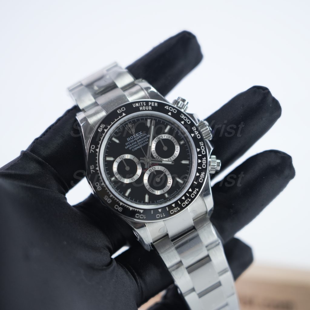 Rolex Daytona 126500LN Steel Black Dial Black Ceramic Bezel Steel Oyster Bracelet 40mm Replica Watches - 3