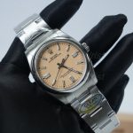 Rolex Oyster Perpetual Steel Light Brown Dial Steel Bezel Steel Oyster Bracelet 36mm Replica Watches - 3