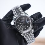 Rolex Datejust 126334 Steel Black Sunray Dial Fluted Bezel Jubilee Bracelet 41mm Replica Watches - 3