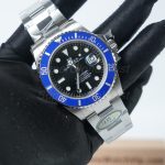 Rolex Submariner Date Steel Black Dial Blue Bezel Oyster Bracelet 41mm Replica Watches - 3