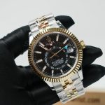 Rolex-Sky-Dweller-326933-Black-Dial-Steel-Gold-42mm Super Clone Watches Replica Watches - 3