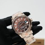 Rolex-Sky-Dweller-326235-Coffee-Dial-Rose-Gold-42mm Super Clone Watches Replica Watches - 3